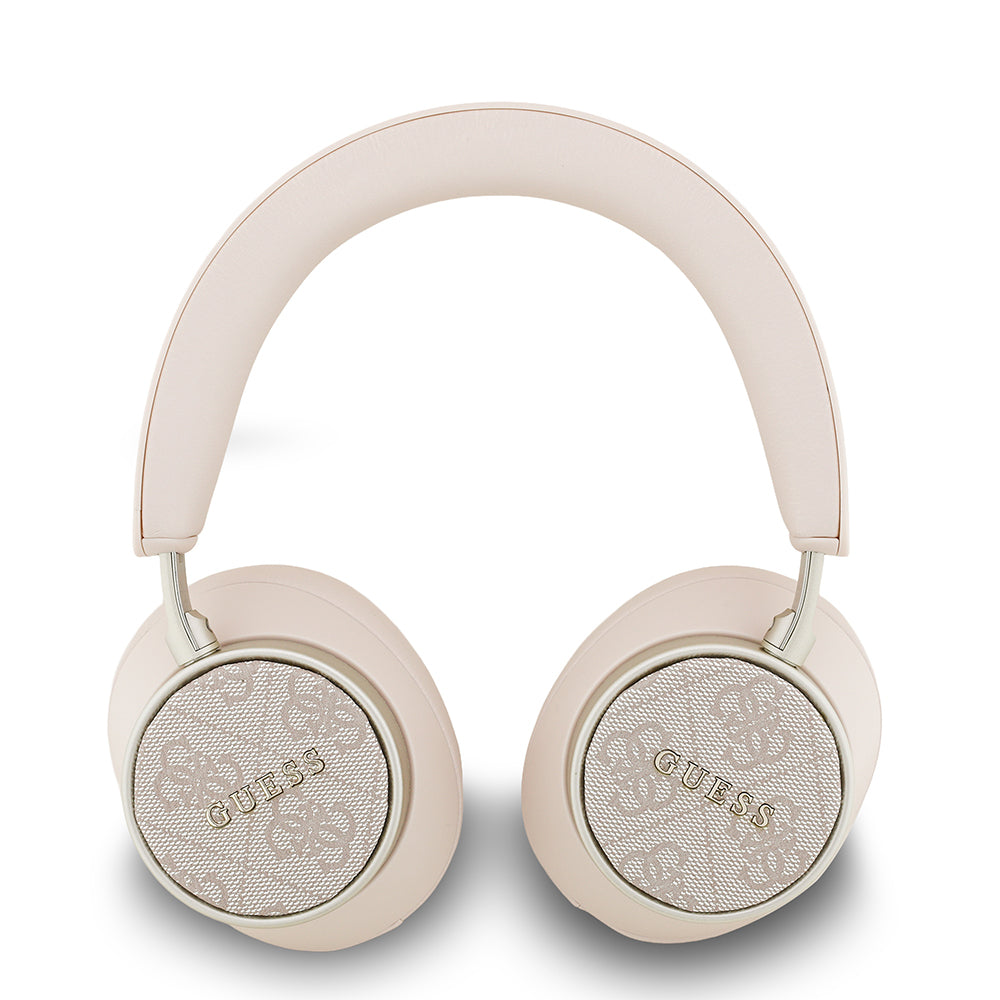 Guess Orjinal Lisanslı Ayarlanabilir 4G Desenli Metal Klasik Logolu Kulak Üstü Bluetooth Kulaklık Pembe