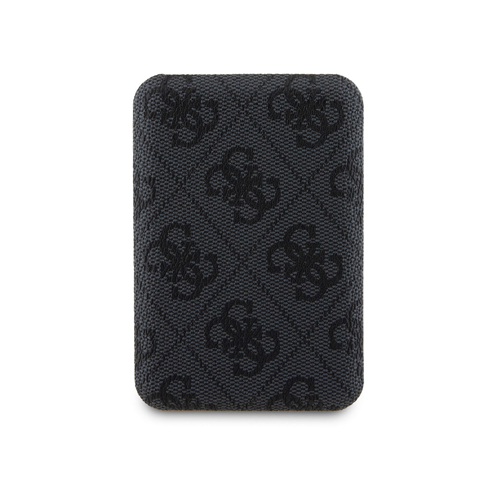 Guess Orjinal Lisanslı Dijital Led Göstergeli PU Deri 4G Desenli Metal Yazı Logolu Powerbank 5000mAh 15W Siyah