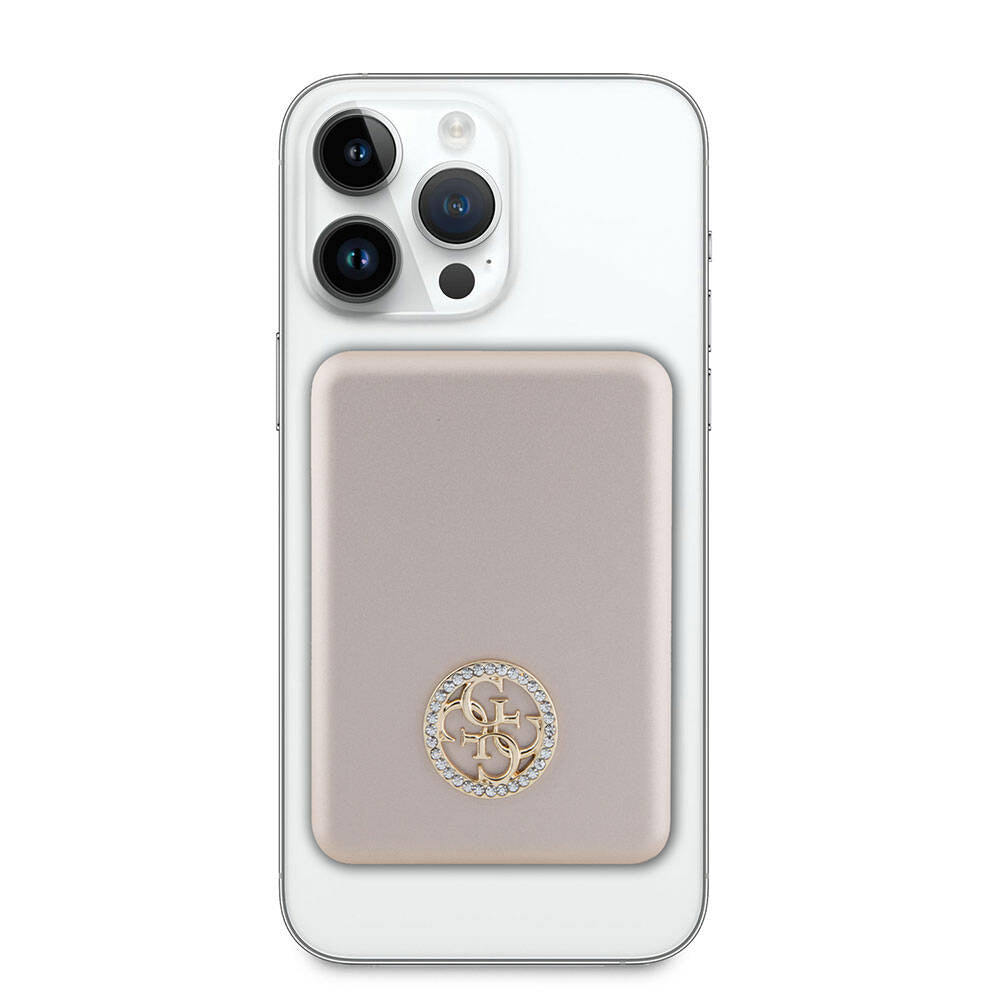 Guess Orjinal Lisanslı Magsafe Şarj Özellikli Taşlı 4G Logolu Powerbank 3000mAh 5W Siyah