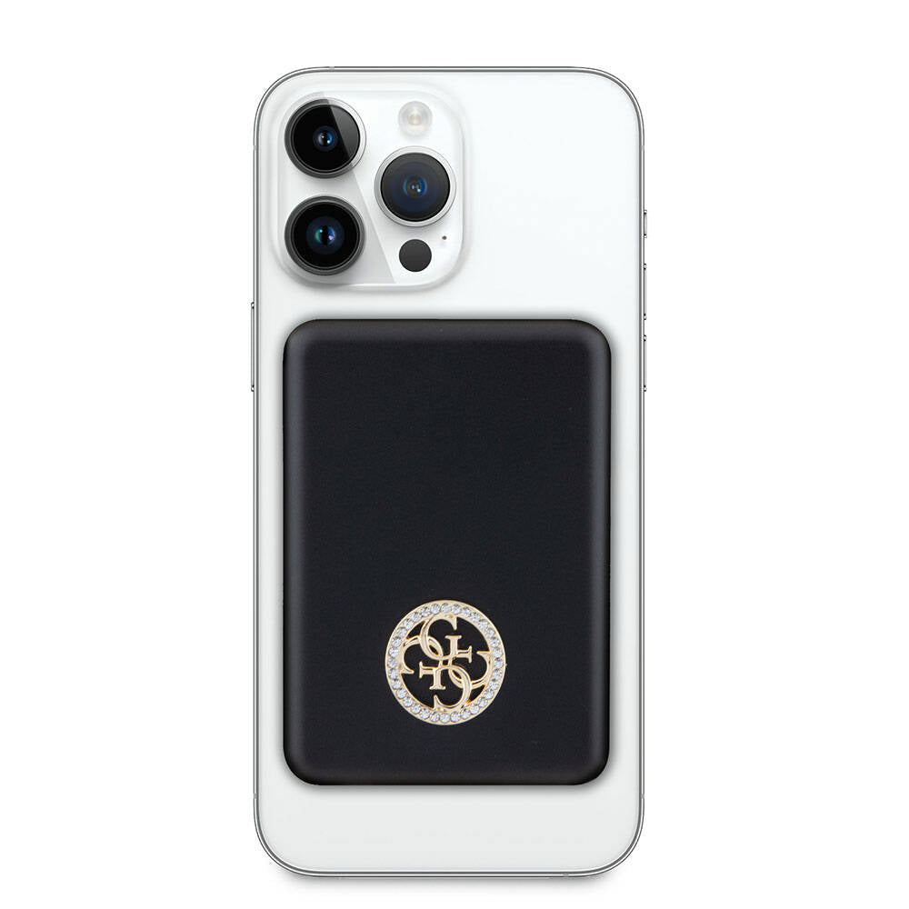 Guess Orjinal Lisanslı Magsafe Şarj Özellikli Taşlı 4G Logolu Powerbank 3000mAh 5W Gold