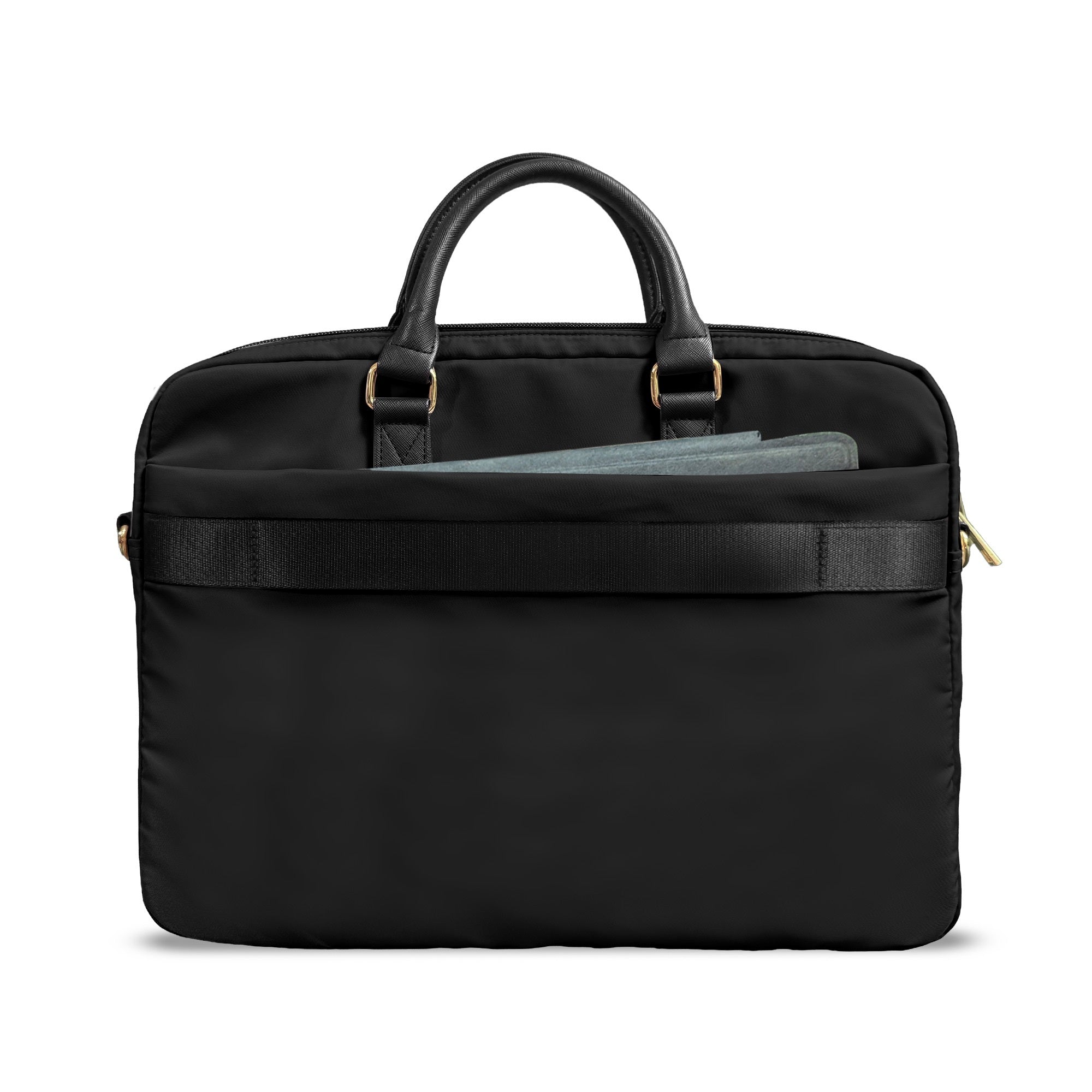 Guess Orjinal Lisanslı Naylon Kumaş Metal Üçgen Logolu Omuz Askılı 15-16 inç Laptop Çantası Siyah