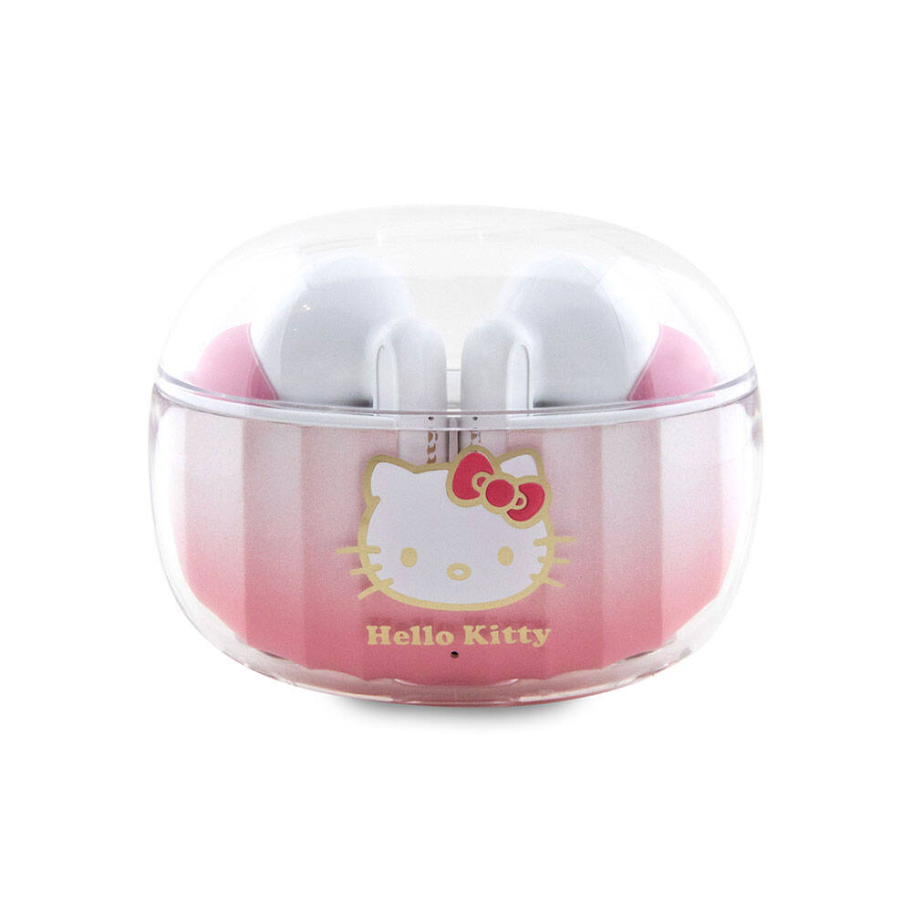 Hello Kitty Orjinal Lisanslı Renk Geçişli Tasarım Elektroplating Logolu TWS Bluetooth Kulaklık Pembe