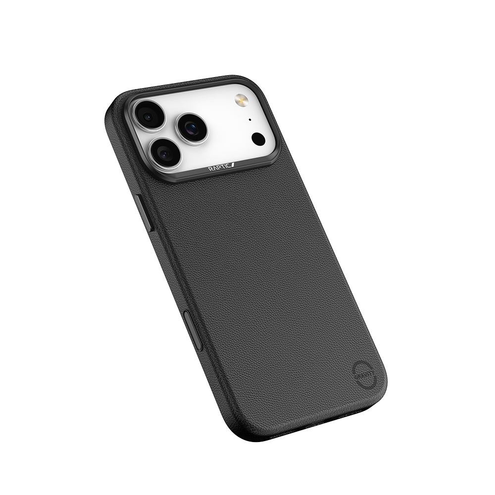 iPhone 17 Pro Kılıf M-Safe Şarj Özellikli Polimerik Deri Raptic Urban Nano Kapak Siyah