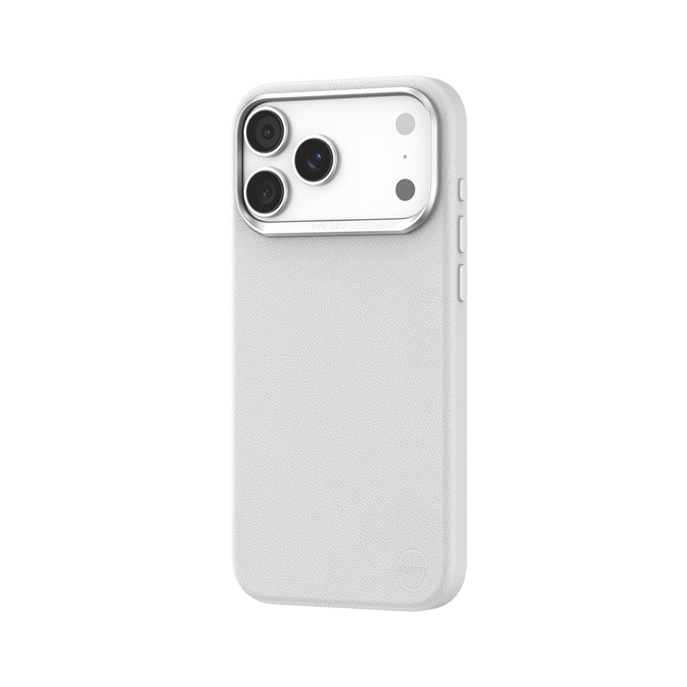 iPhone 17 Pro Max Kılıf M-Safe Şarj Özellikli Polimerik Deri Raptic Urban Nano Kapak Beyaz