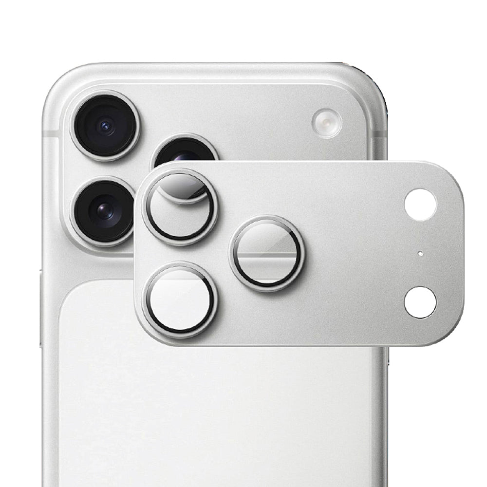 iPhone 18 Pro Mohseven Sapphire Alüminyum Safir Kamera Lens Koruyucu Gümüş