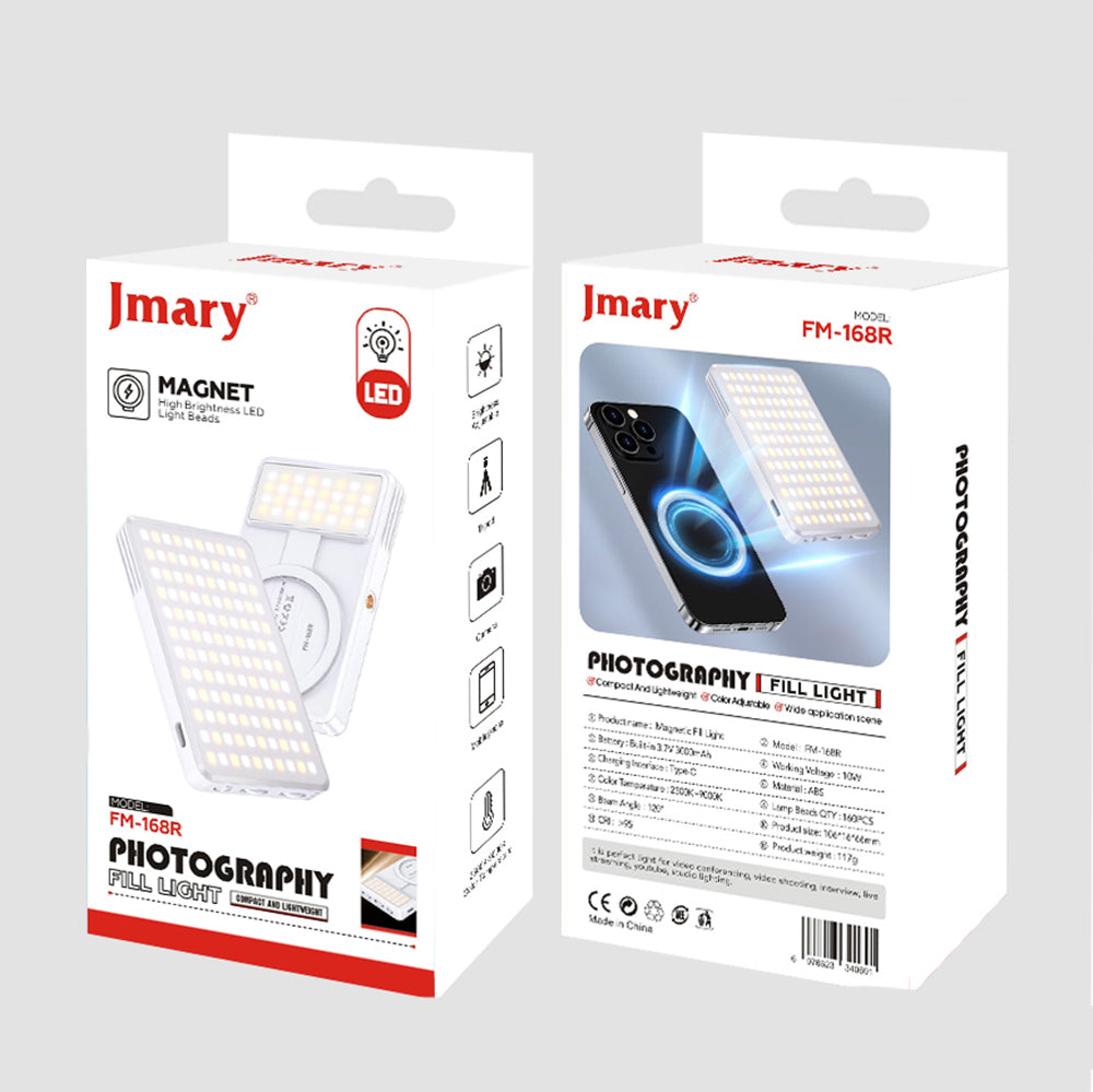 Jmary FM-168R Magnetik Dolgu Led Telefon Aydınlatma Işığı Siyah