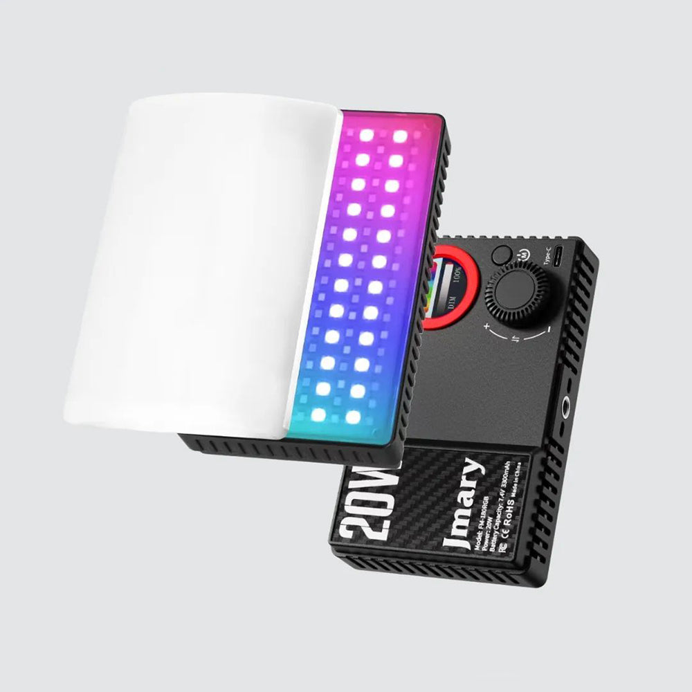 Jmary FM-180RGB RGB Led Telefon-Kamera Üstü Aydınlatma Işığı 20W Siyah