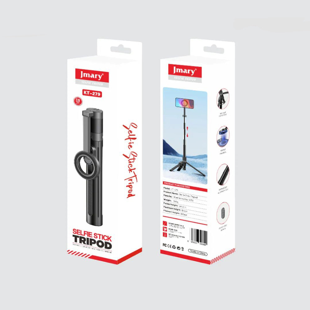 Jmary KT-279 Magnetik Kablosuz Kumandalı Tripod ve Selfie Çubuğu Siyah