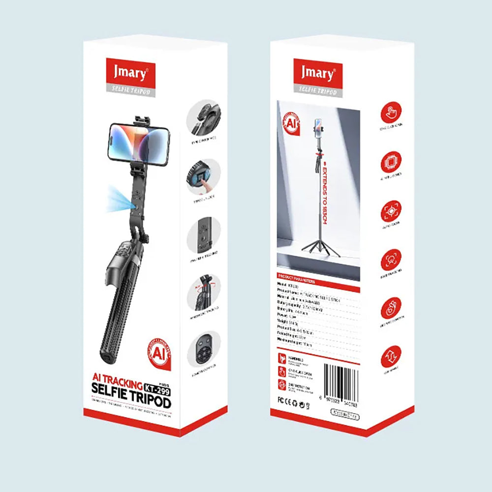 Jmary KT-299 360 Derece Dönebilen Kablosuz Kumandalı Tripod ve Selfie Çubuğu Siyah