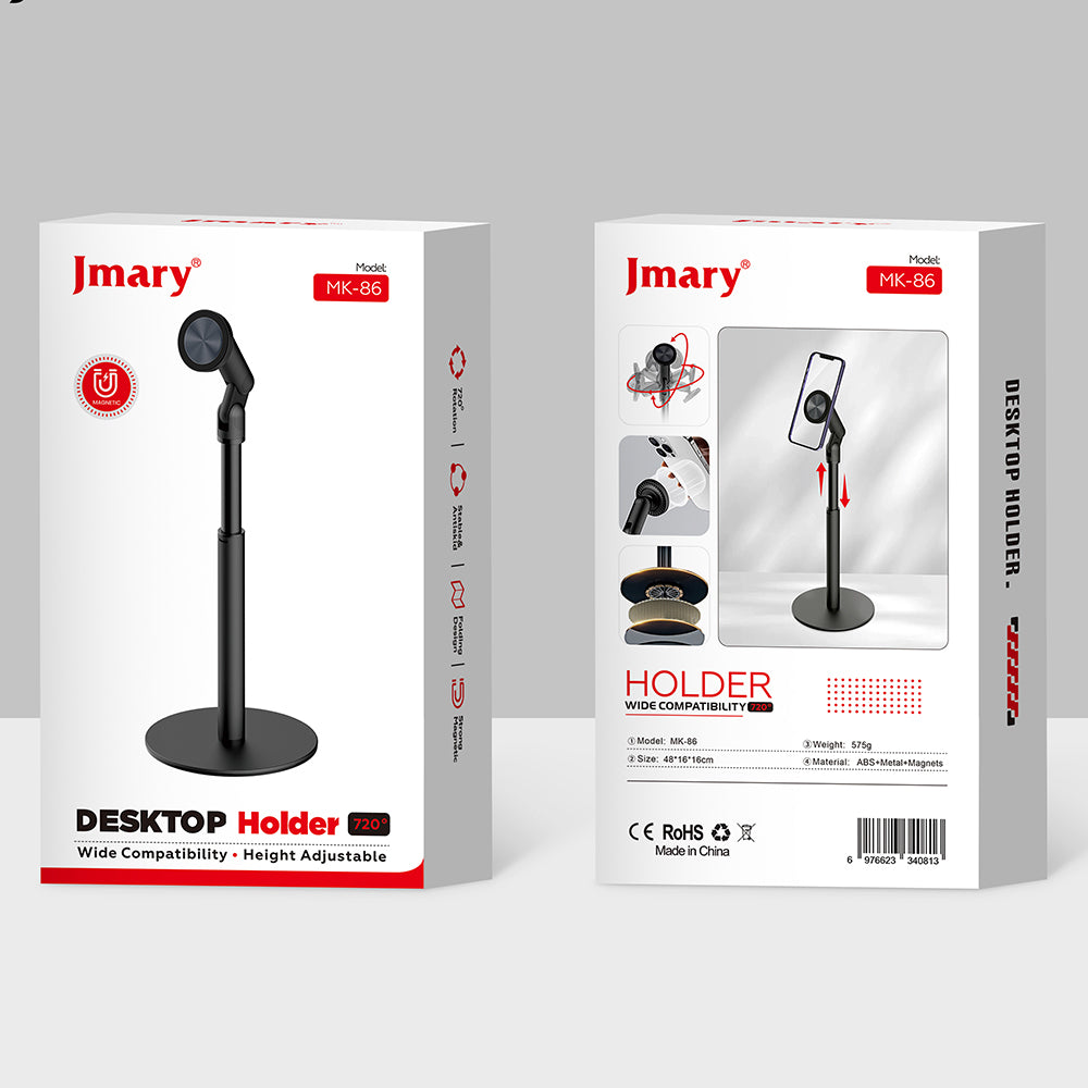 Jmary MK-86 360 Derece Dönebilen Magnetik Düz Zemin Telefon Tutucu Siyah