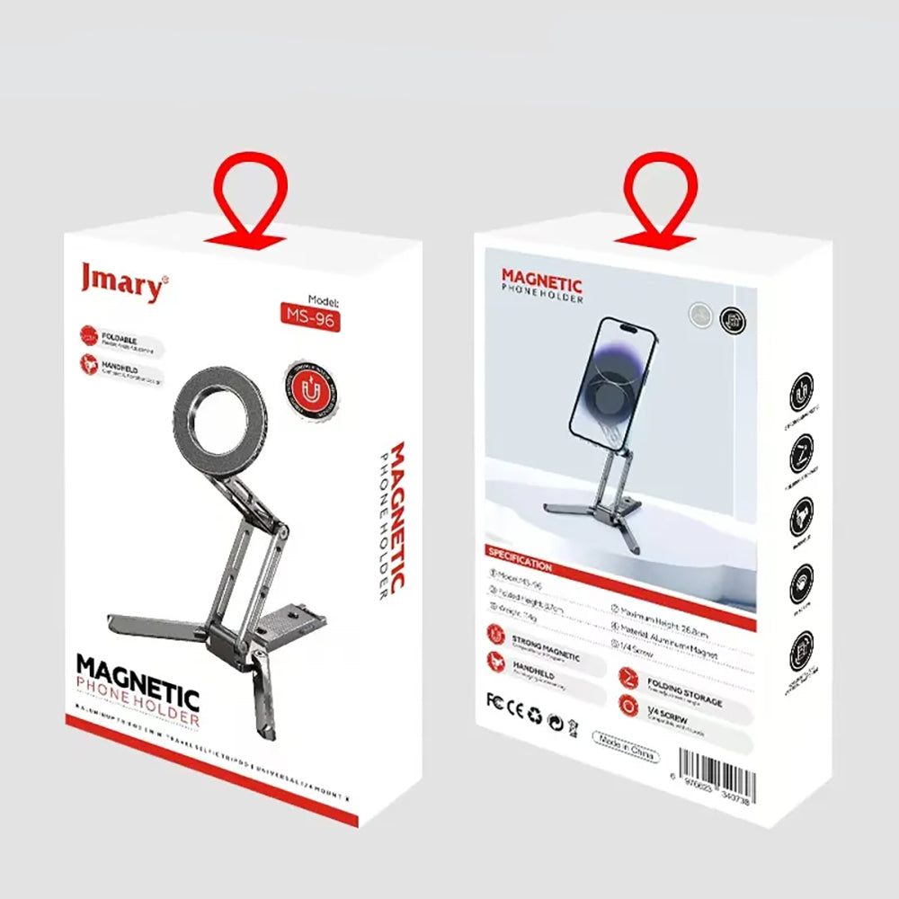 Jmary MS-96 Ayarlanabilir Katlanabilir 360 Derece Dönebilen Magnetik Telefon Standı Siyah