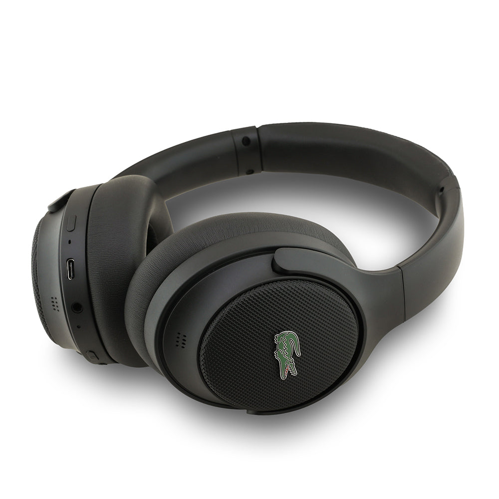Lacoste Orjinal Lisanslı LH01 ANC Taşıma Çantalı Katlanabilir Kulak Üstü Bluetooth Kulaklık v5.4 Siyah