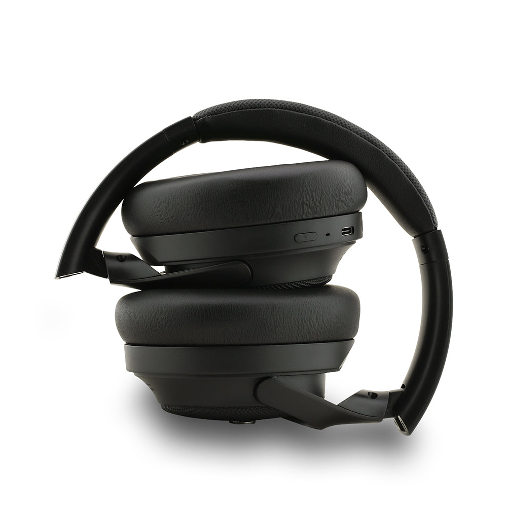 Lacoste Orjinal Lisanslı LH01 ANC Taşıma Çantalı Katlanabilir Kulak Üstü Bluetooth Kulaklık v5.4 Siyah