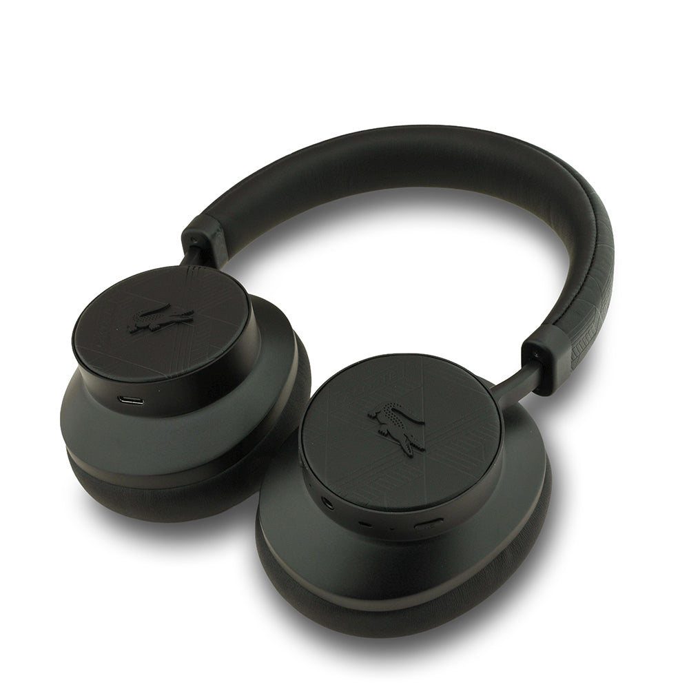 Lacoste Orjinal Lisanslı LH02 ANC Taşıma Çantalı Ayarlanabilir Kulak Üstü Bluetooth Kulaklık v5.4 Siyah