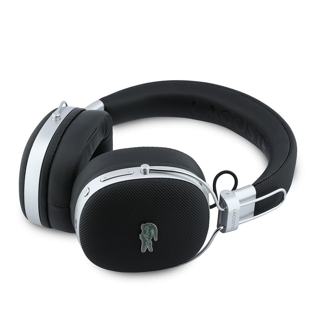 Lacoste Orjinal Lisanslı LH03 Taşıma Çantalı Ayarlanabilir Pike Kulak Üstü Bluetooth Kulaklık v5.4 Siyah