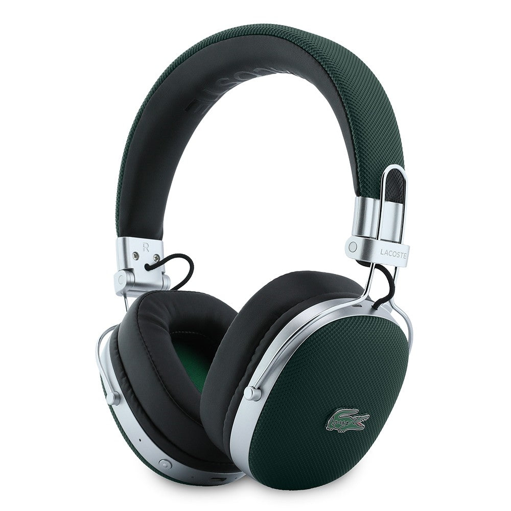 Lacoste Orjinal Lisanslı LH03 Taşıma Çantalı Ayarlanabilir Pike Kulak Üstü Bluetooth Kulaklık v5.4 Koyu Yeşil