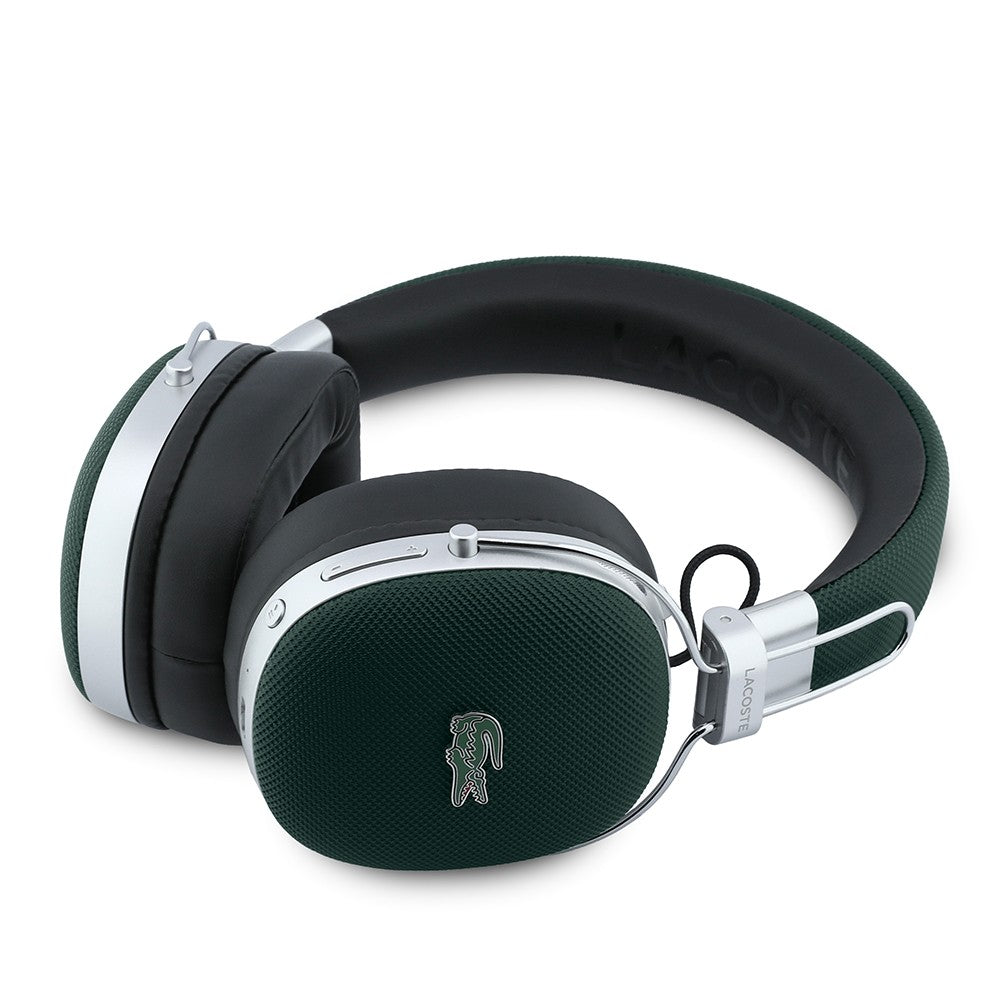 Lacoste Orjinal Lisanslı LH03 Taşıma Çantalı Ayarlanabilir Pike Kulak Üstü Bluetooth Kulaklık v5.4 Koyu Yeşil