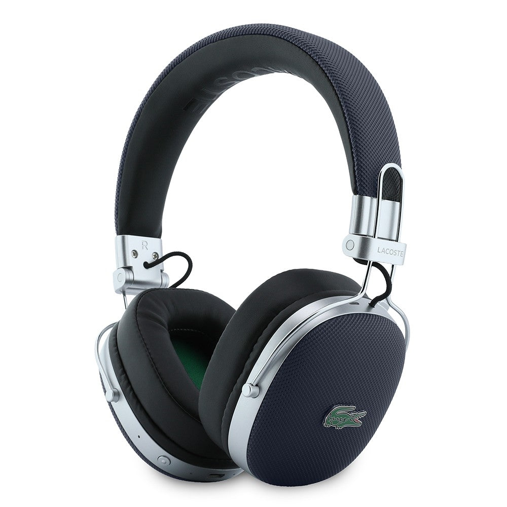 Lacoste Orjinal Lisanslı LH03 Taşıma Çantalı Ayarlanabilir Pike Kulak Üstü Bluetooth Kulaklık v5.4 Lacivert
