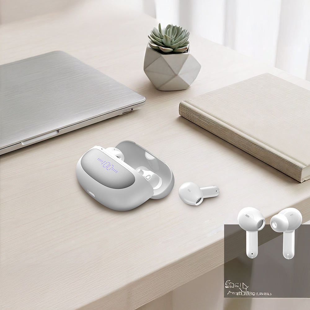 Lenyes Air 107 ANC/ENC Teknolojili 360 Derece Panaromik Ses Özellikli Kulak İçi Bluetooth Kulaklık v6.0 Beyaz