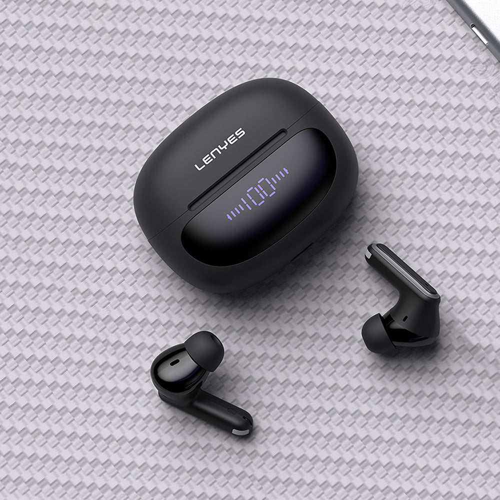 Lenyes Air 107 ANC/ENC Teknolojili 360 Derece Panaromik Ses Özellikli Kulak İçi Bluetooth Kulaklık v6.0 Siyah