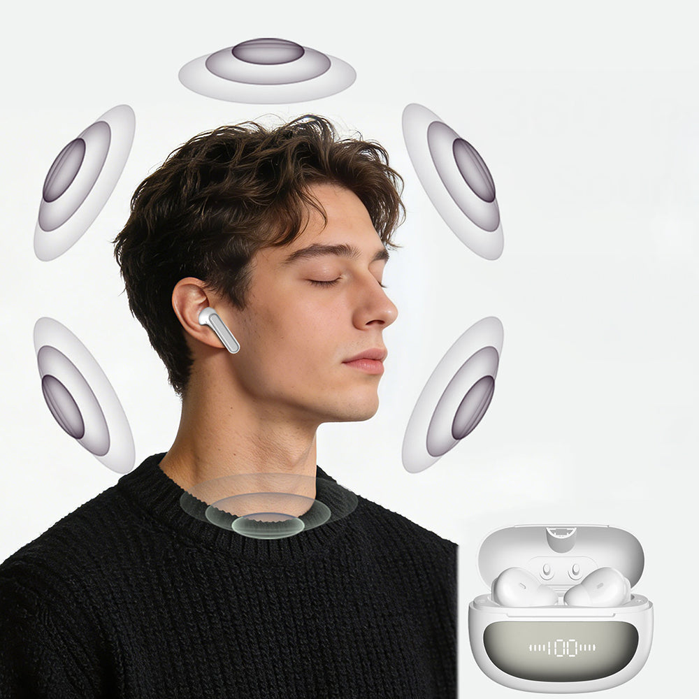 Lenyes Air 107 ANC/ENC Teknolojili 360 Derece Panaromik Ses Özellikli Kulak İçi Bluetooth Kulaklık v6.0 Siyah