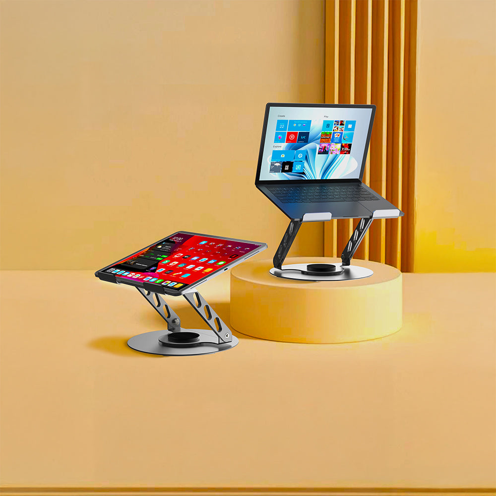 Lenyes CR190 360 Derece Dönebilen Katlanabilir Laptop Standı Gümüş
