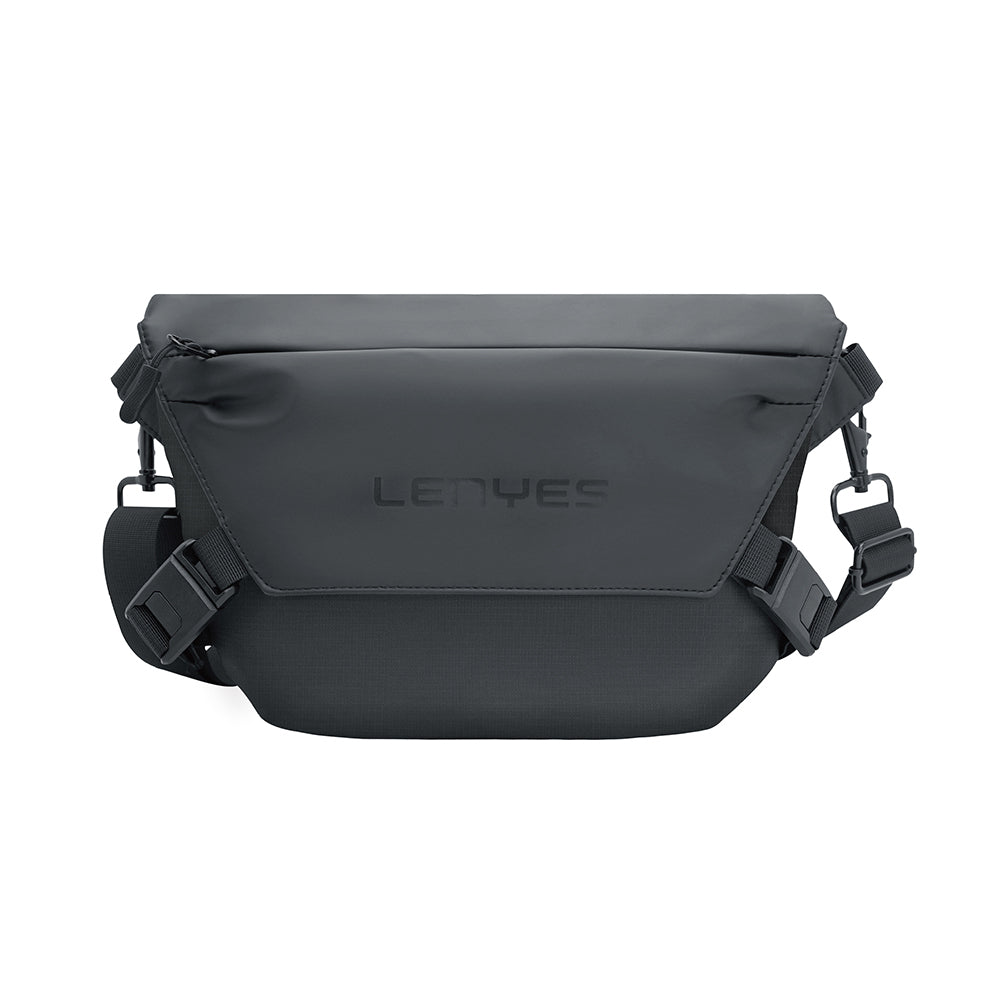 Lenyes LB563 Dreamer Crossbody Serisi Su Geçirmez Deri Tasarımlı Çapraz Vücut Çantası Siyah