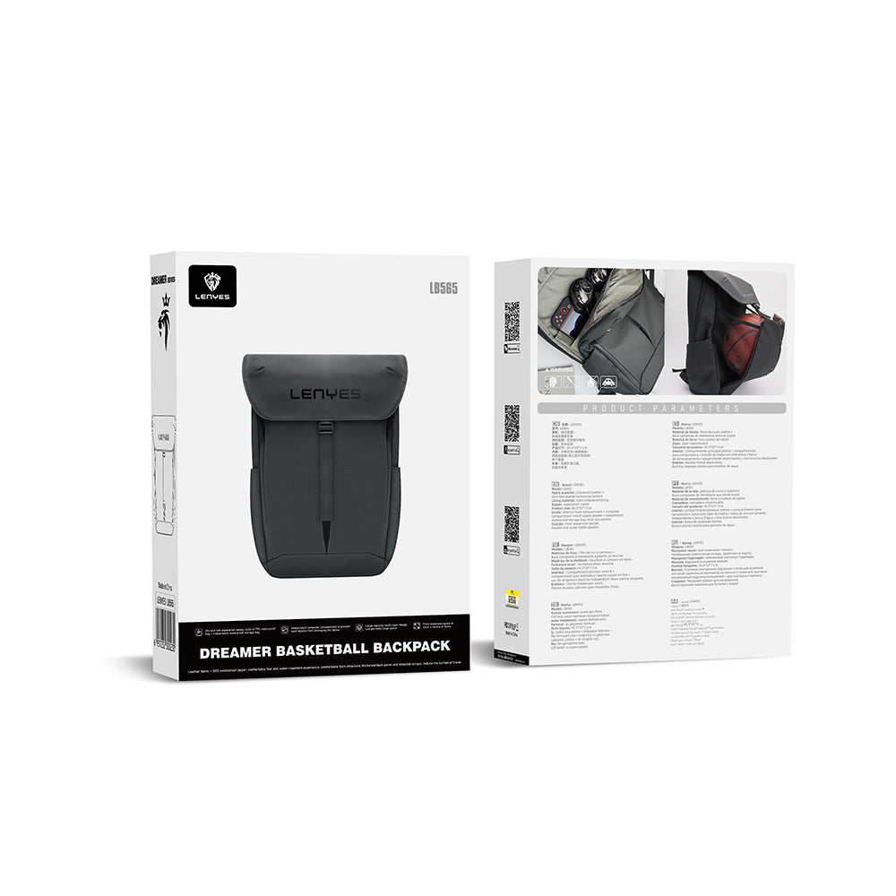 Lenyes LB565 Dreamer Backpack Serisi Su Geçirmez Deri Tasarımlı Omuz Askılı Sırt Çantası Siyah