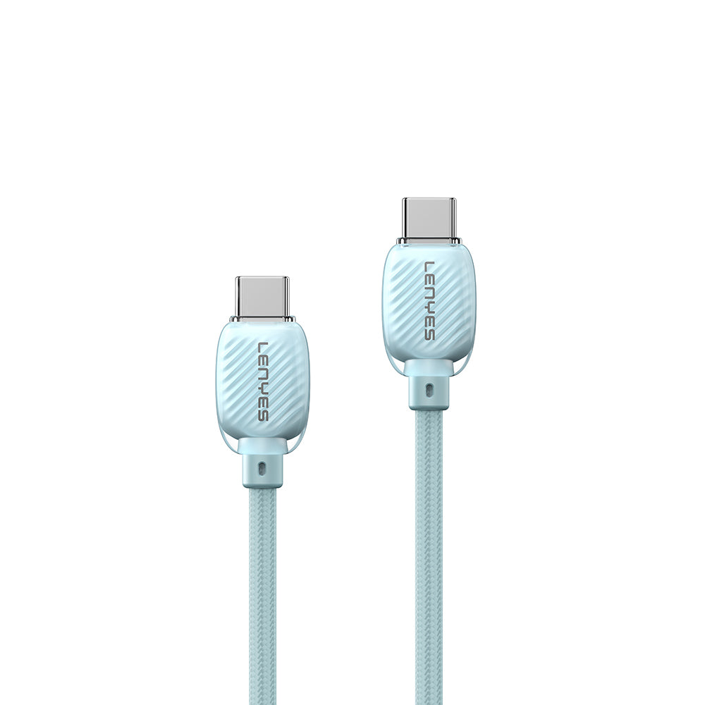 Lenyes LC536 Type-C to Type-C PD Örgü Tasarımlı Hızlı Şarj Özellikli Data ve Şarj Kablosu 60W 1M Beyaz