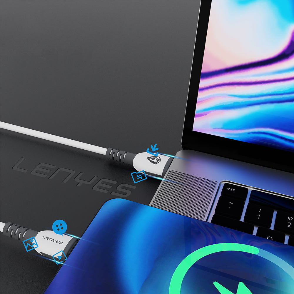 Lenyes LC979 USB-A to Micro Hızlı Şarj Özellikli Data ve Şarj Kablosu 2.4A 1M Beyaz