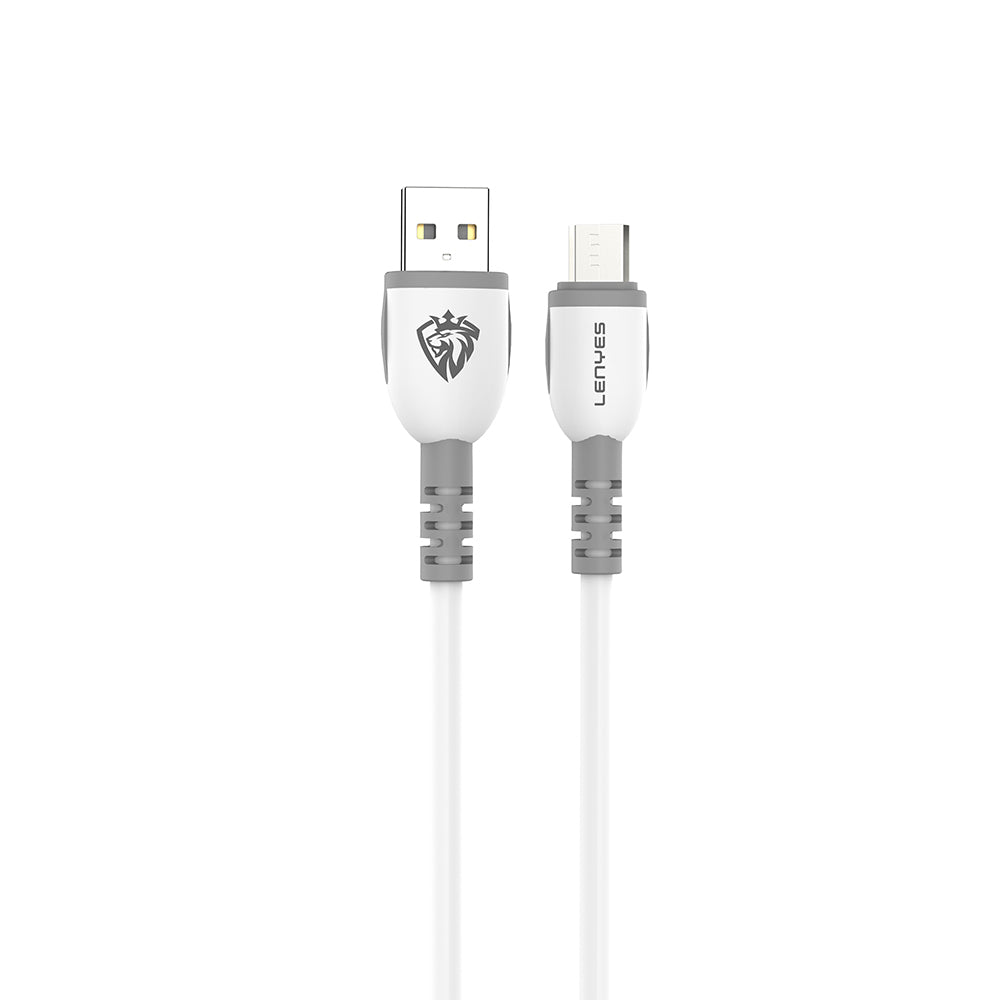 Lenyes LC979 USB-A to Micro Hızlı Şarj Özellikli Data ve Şarj Kablosu 2.4A 1M Beyaz