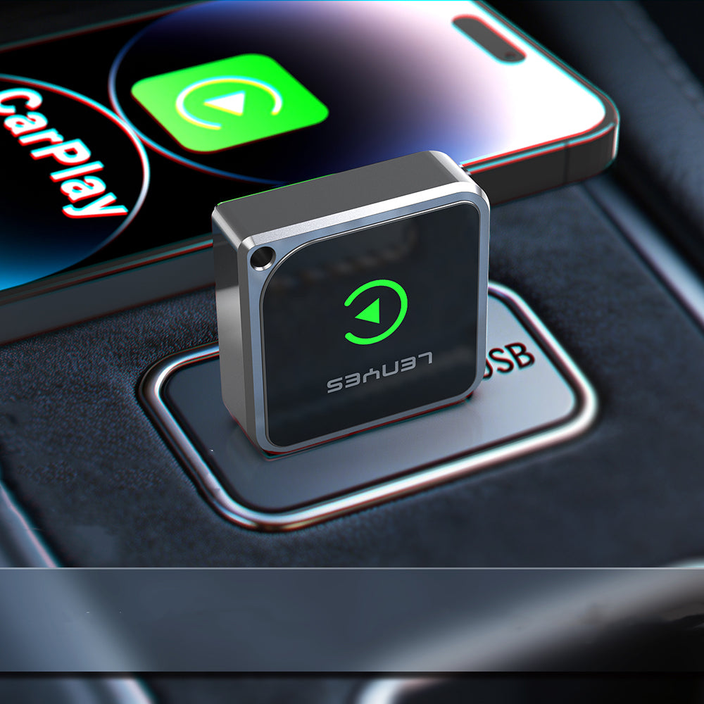 Lenyes LCP06 Android Auto Destekli CarPlay USB Bluetooth 5.3 Wireless Transmitter Adaptör Siyah