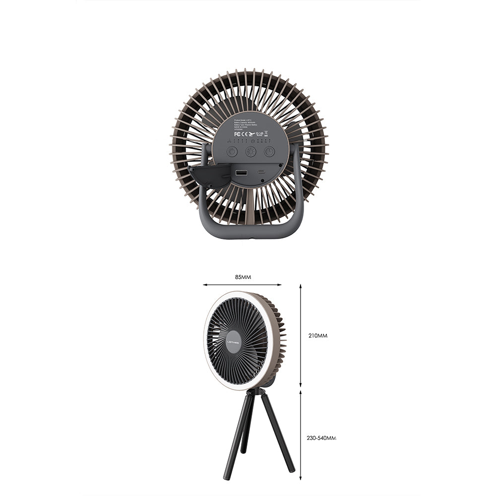 Lenyes LHF11 Led Işıklı 4 Kademeli Çok Fonksiyonlu Soğutucu Fan Beyaz