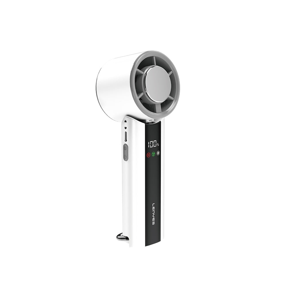 Lenyes LHF16 Dijital LED Göstergeli Buz Kompresli Portatif Soğutucu El Fanı Beyaz