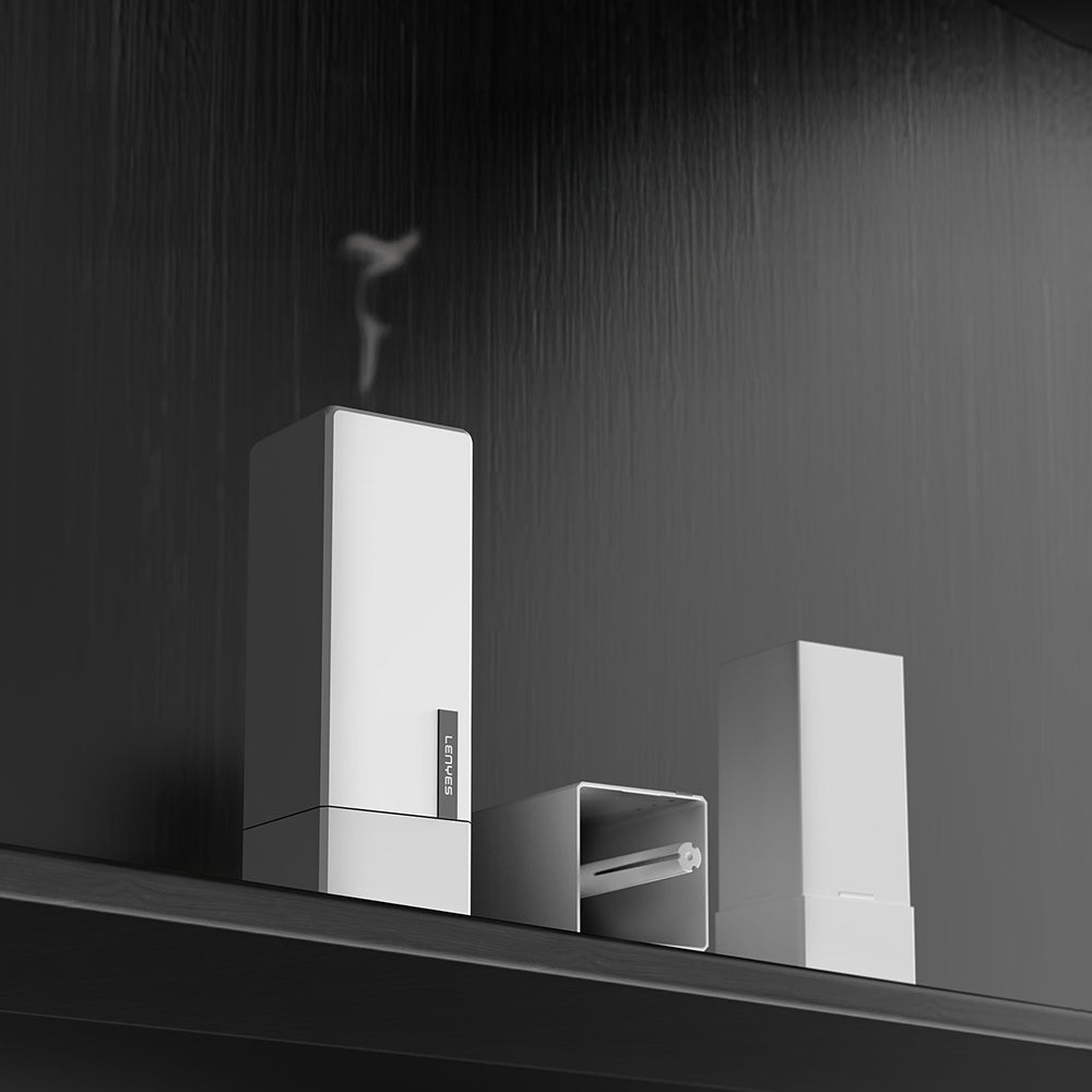 Lenyes LHU02 Küp Tipi RGB Atmosfer Işıklı Nano Sprey Sessiz Hava Nemlendirici Beyaz