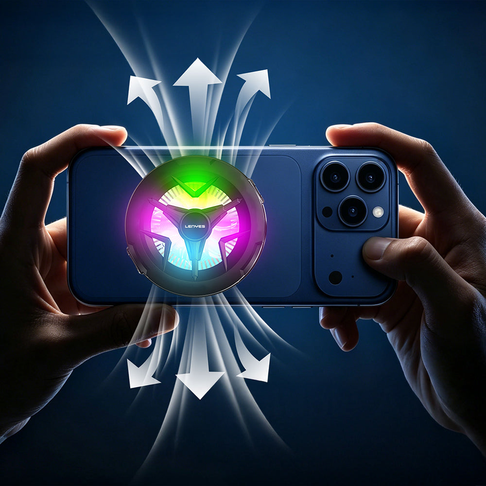 Lenyes LPC203 RGB Işıklı Alüminyum Telefon Soğutucu Fan Siyah