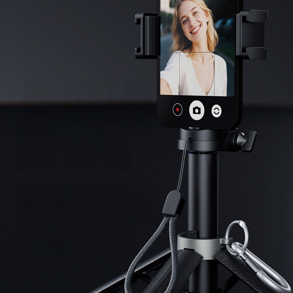 Lenyes LPH112 Dolgu Işıklı 360 Derece Dönebilen 3in1 Selfie Çubuğu ve Tripod Siyah
