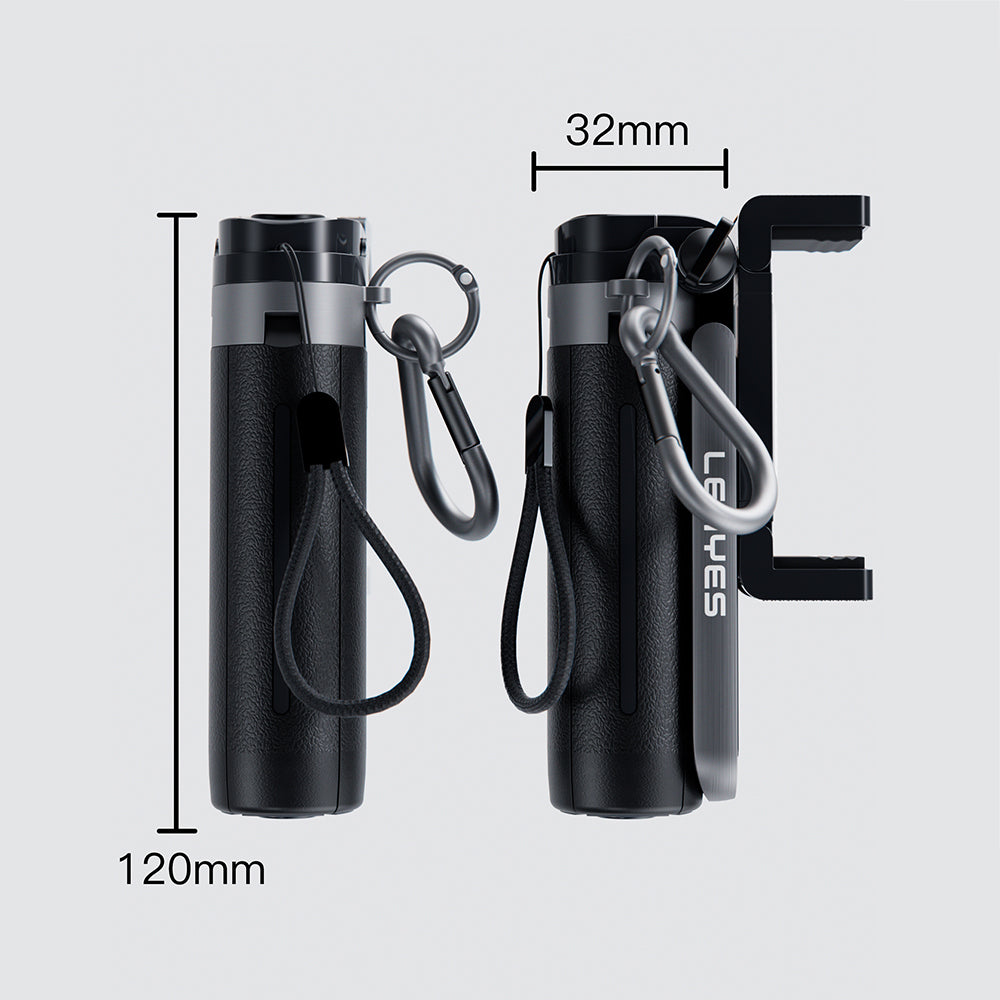 Lenyes LPH112 Dolgu Işıklı 360 Derece Dönebilen 3in1 Selfie Çubuğu ve Tripod Siyah