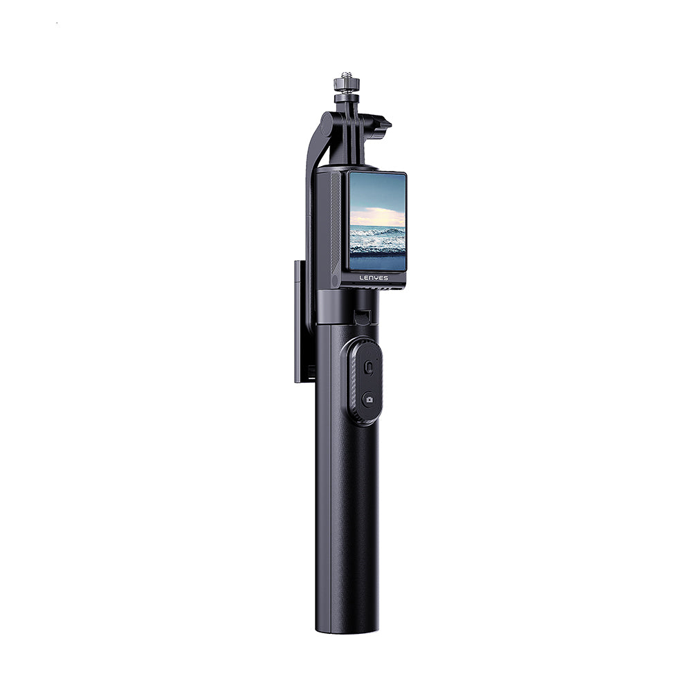 Lenyes LPH120 Uzaktan Kumandalı Çok Fonksiyonlu Sabitleyici Ekranlı Tripod ve Selfie Çubuğu Siyah