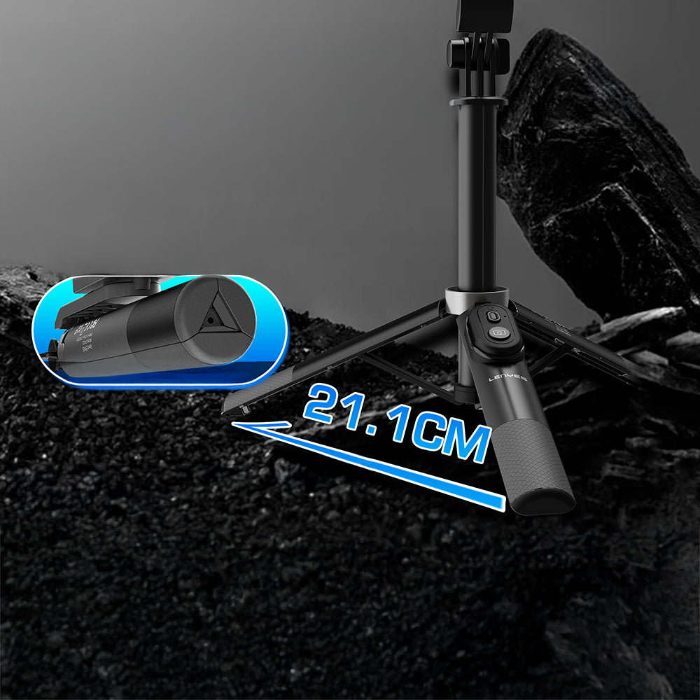 Lenyes LPH122 Bluetooth Kumandalı Mini Tripod ve Selfie Çubuğu Siyah