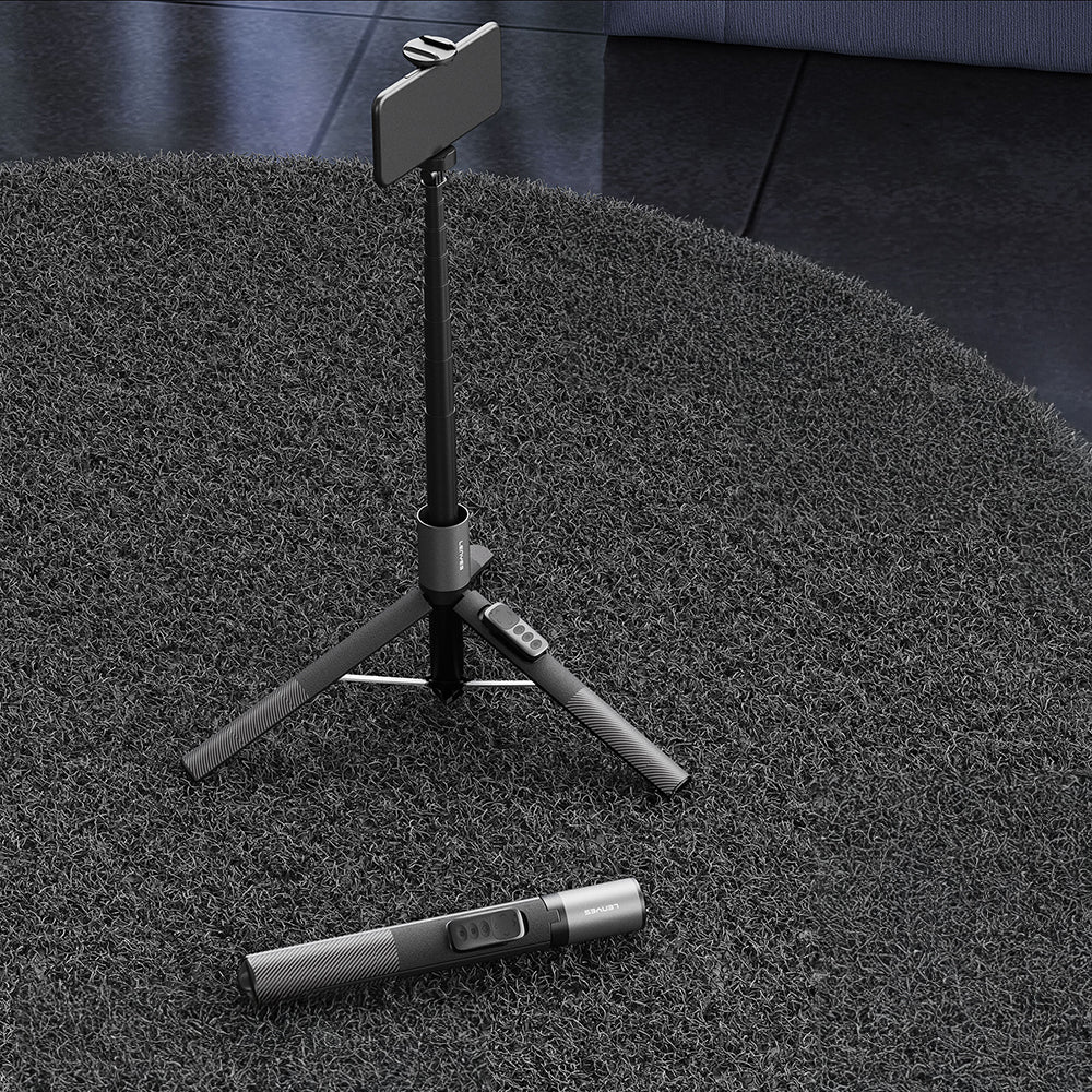 Lenyes LPH127 360 Dönebilen Bluetooth Kumandalı Tripod ve Selfie Çubuğu Siyah