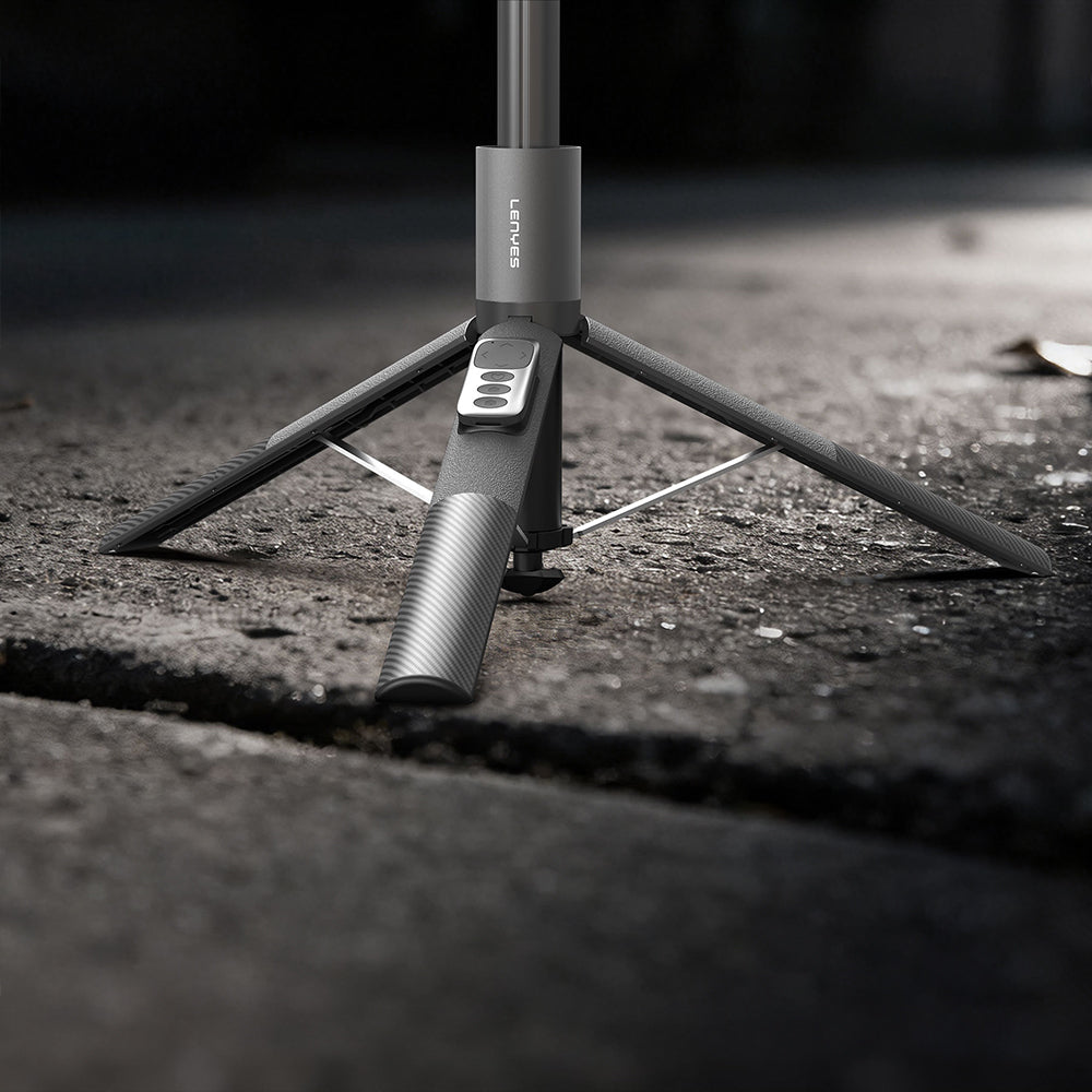 Lenyes LPH127 360 Dönebilen Bluetooth Kumandalı Tripod ve Selfie Çubuğu Siyah