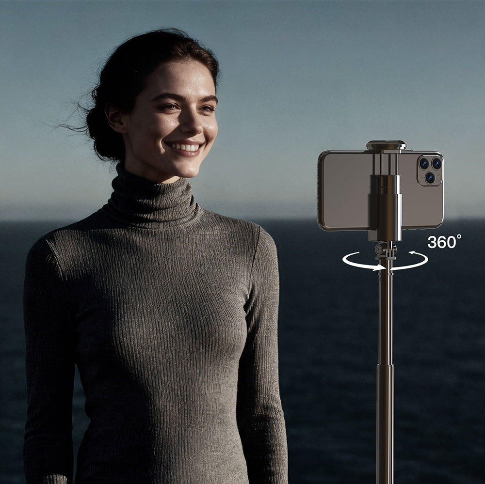 Lenyes LPH127 360 Dönebilen Bluetooth Kumandalı Tripod ve Selfie Çubuğu Siyah