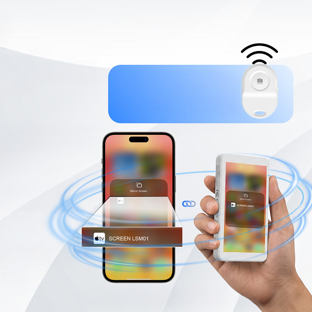 Lenyes LSM01 Bluetooth Kumandalı Magnetik Wireless Ekran Yansıtma Cihazı Beyaz