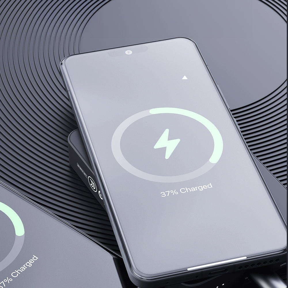 Lenyes P32-1 M-safe Şarj Özellikli Aramid Fiber Powerbank 15W 10000mAh Siyah