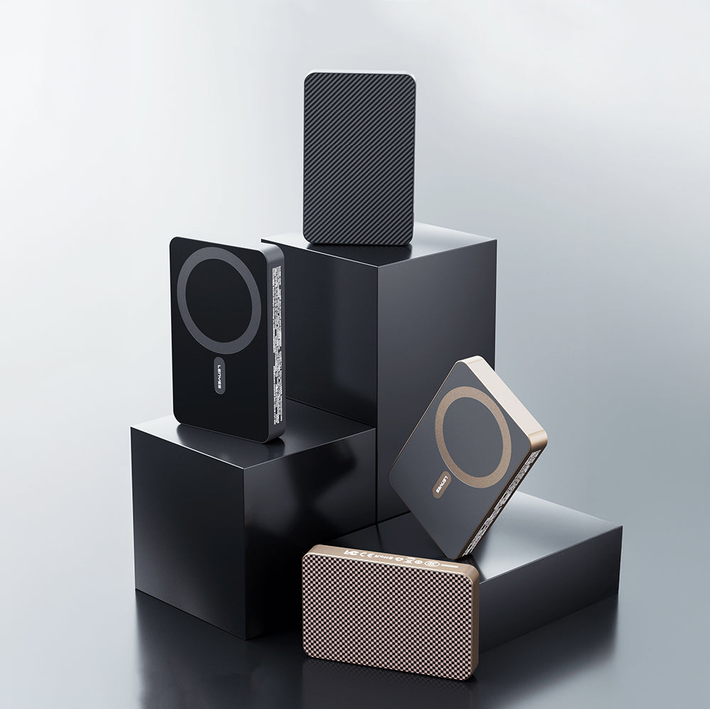 Lenyes P32 M-safe Şarj Özellikli Aramid Fiber Powerbank 15W 5000mAh Siyah