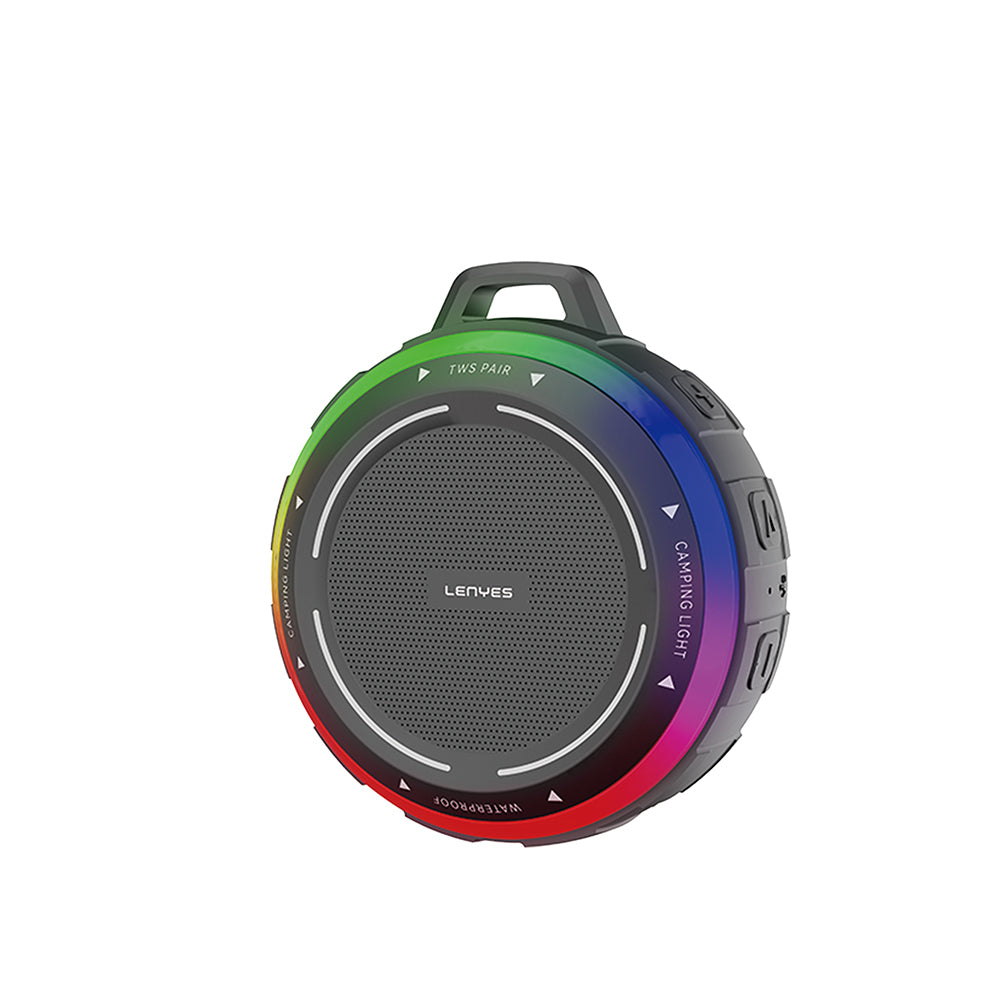 Lenyes S223 RGB Işıklı Askı Aparatlı Mini Bluetooth Speaker Hoparlör v5.3 Siyah