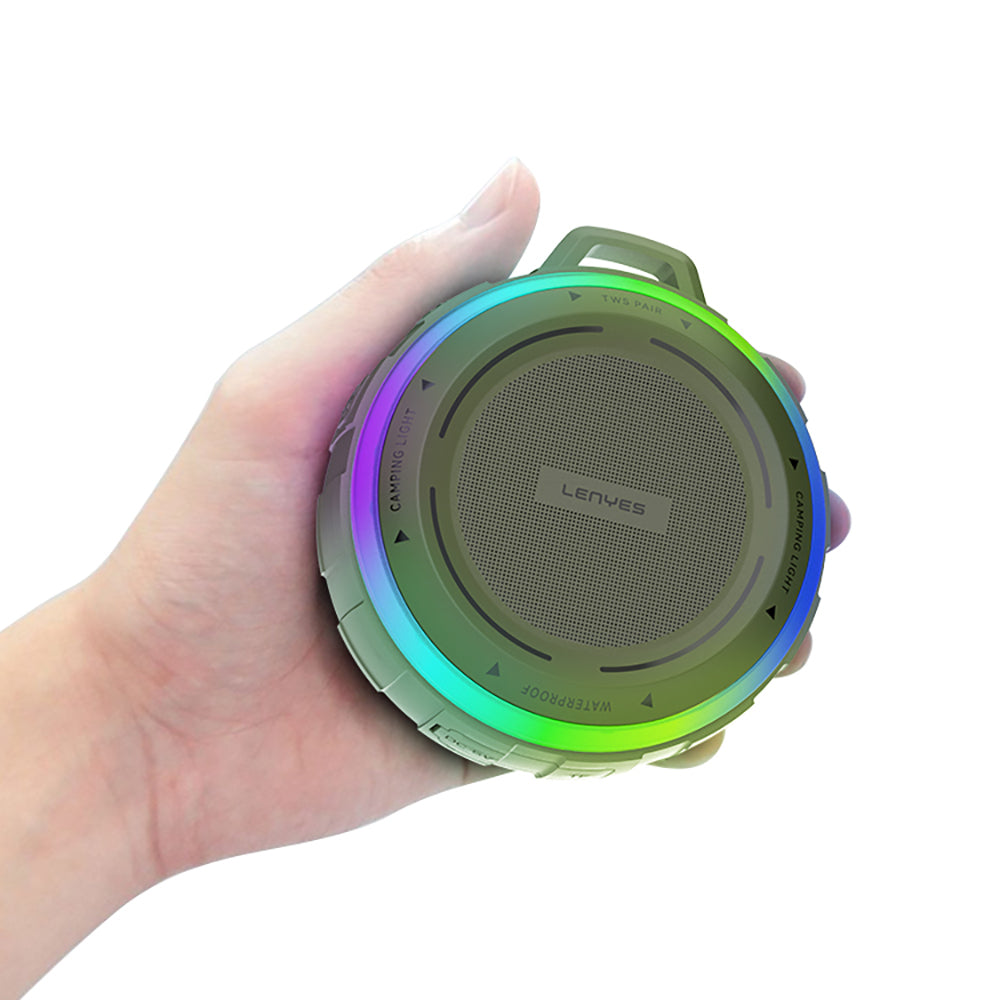 Lenyes S223 RGB Işıklı Askı Aparatlı Mini Bluetooth Speaker Hoparlör v5.3 Sarı