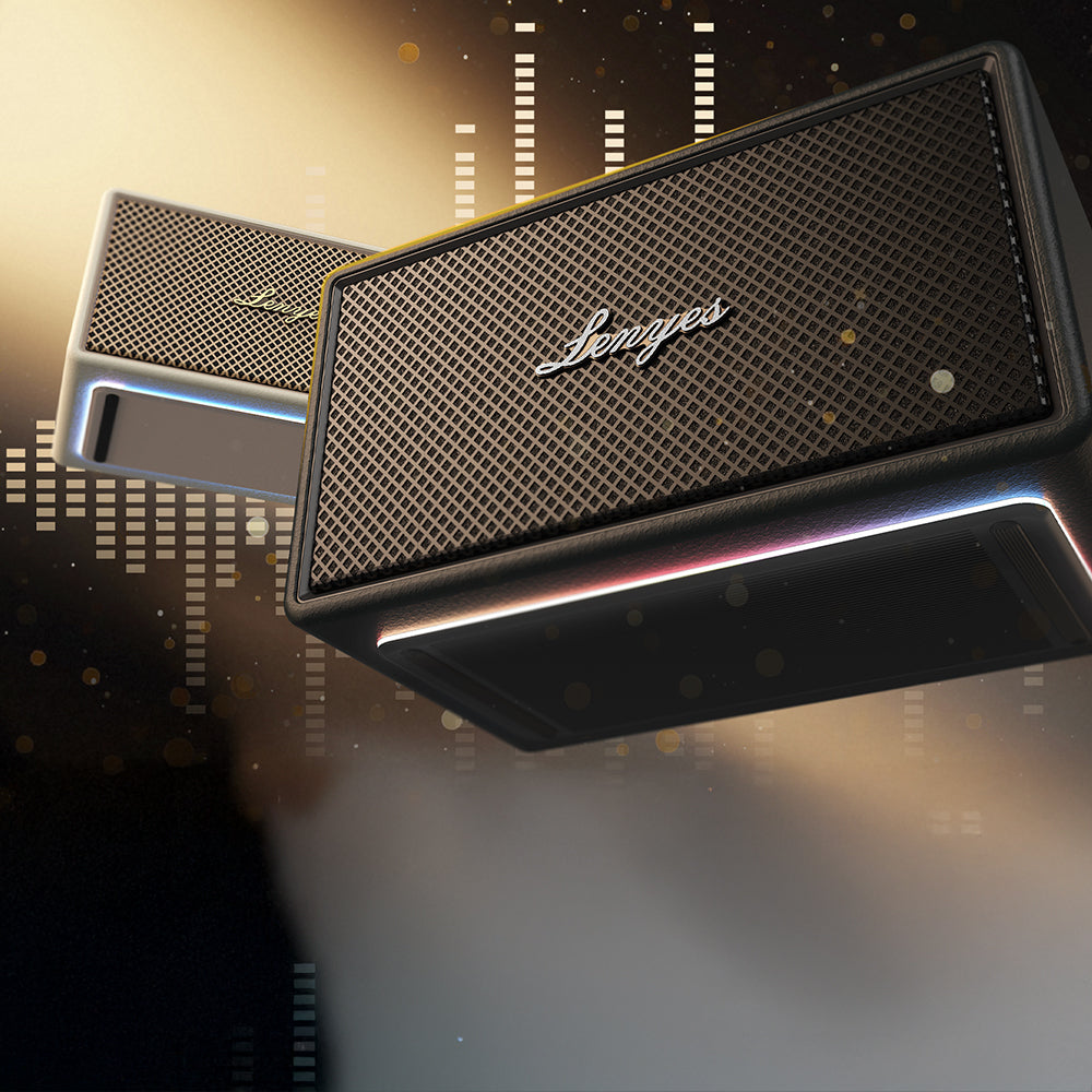 Lenyes S877 Serisi RGB Işıklı Taşınabilir Su Geçirmez Çift Mikrofonlu TWS Bluetooth Hoparlör Speaker v5.3 200W Siyah