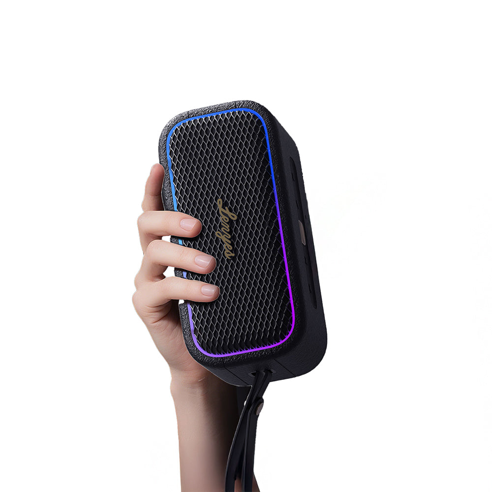 Lenyes S891 RGB Işıklı Taşınabilir Su Geçirmez OTG-TWS Bluetooth Hoparlör v5.3 80W Siyah